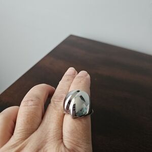 Elegant Silver Dome Ring